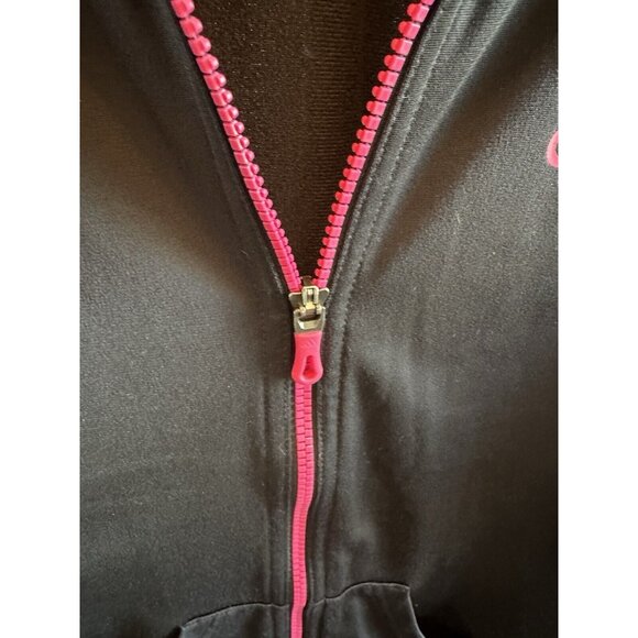 Adidas Jacket Womens‎ Small Pink Black 3 Stripes Full Zip Climalite Tracksuit - Picture 7 of 9
